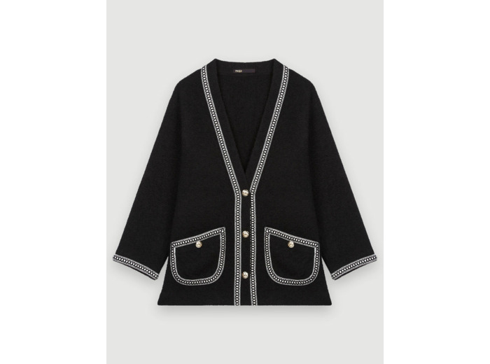 Veste façon tweed contrastée