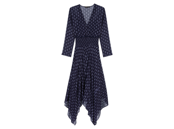 Robe longue asymétrique imprimé fleurs