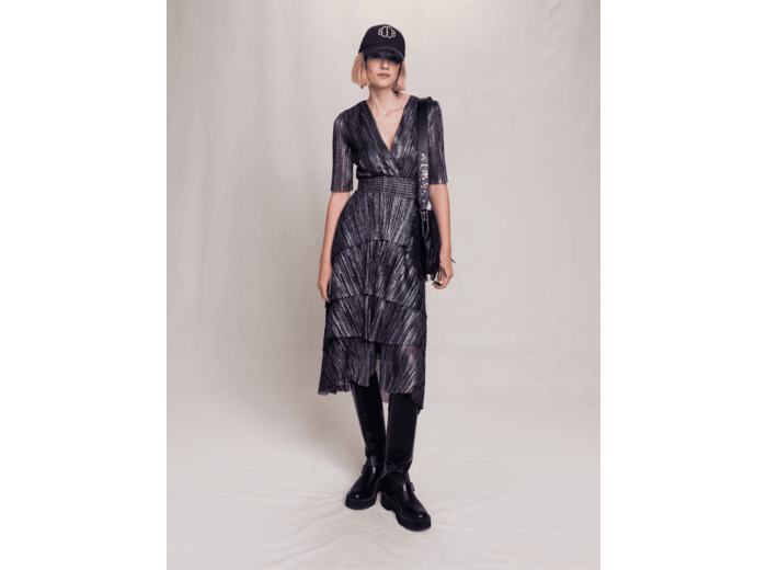 Robe lamée à volants