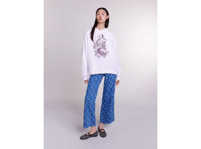 Sweatshirt oversize à strass