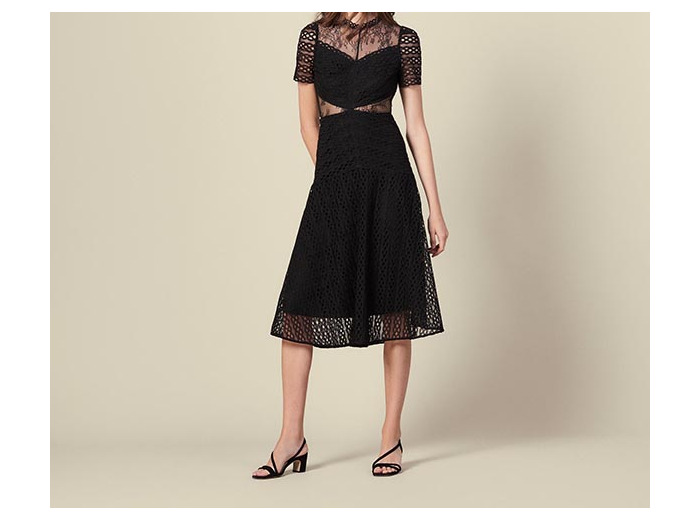 Robe longue en guipure