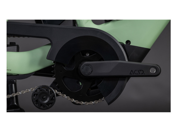 Vélo cargo électrique LONGTAIL HYBRID 800 Vert Pois