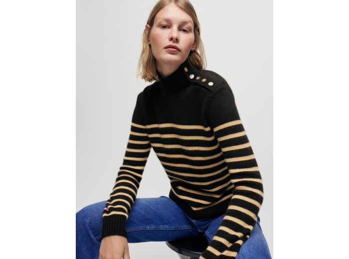 Pull marinière en cachemire