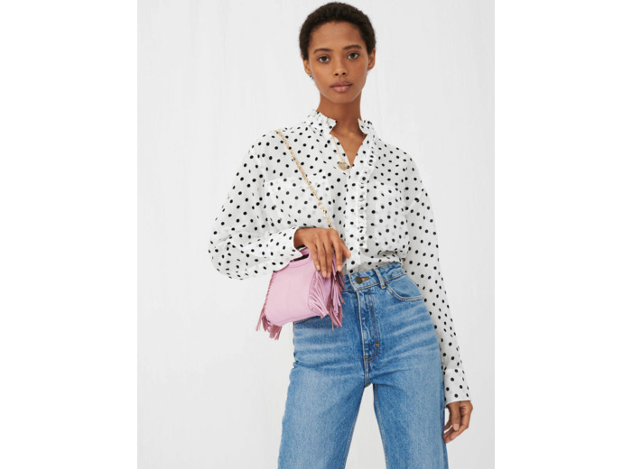 Chemise en voile à pois velours