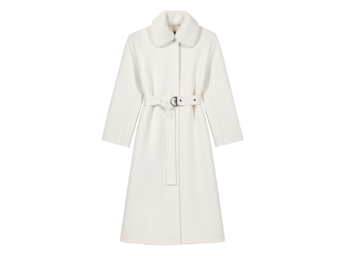 Manteau en laine à col amovible