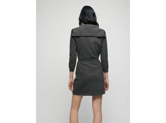 Robe en laine et coton col marin