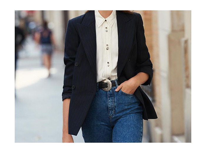 Blazer oversize à rayures