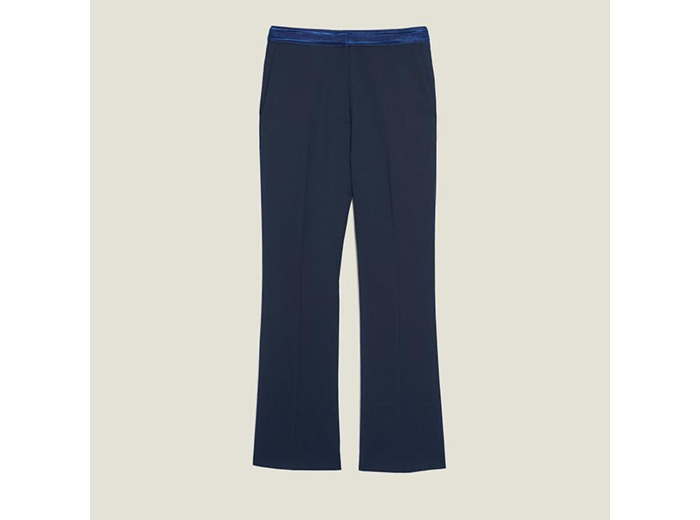 Pantalon droit avec galon à la taille