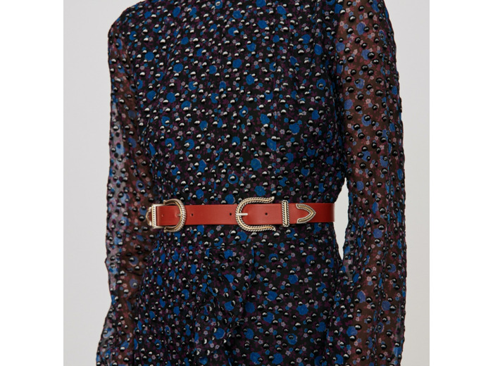 Ceinture à double boucle en cuir
