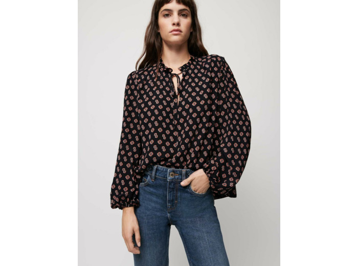 Top en mousseline imprimée