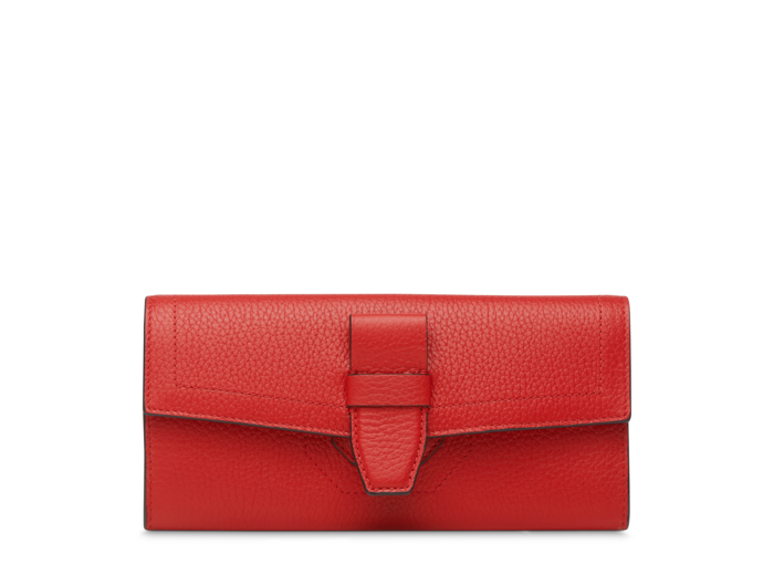 Neo Charlie de Lancel - Portefeuille slim rabat - Grand modèle - Rouge Lancel
