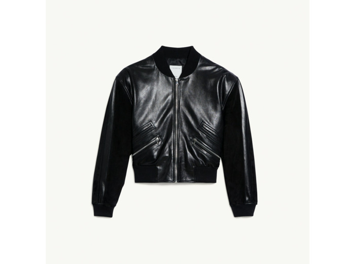 Blouson en mix cuir