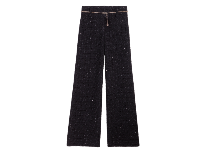 Pantalon en tweed sequins