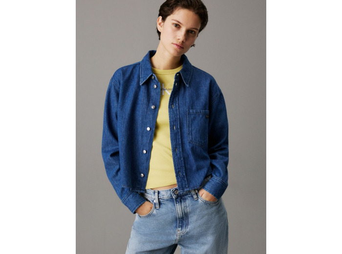 CHEMISE EN DENIM DAD CROPPÉE