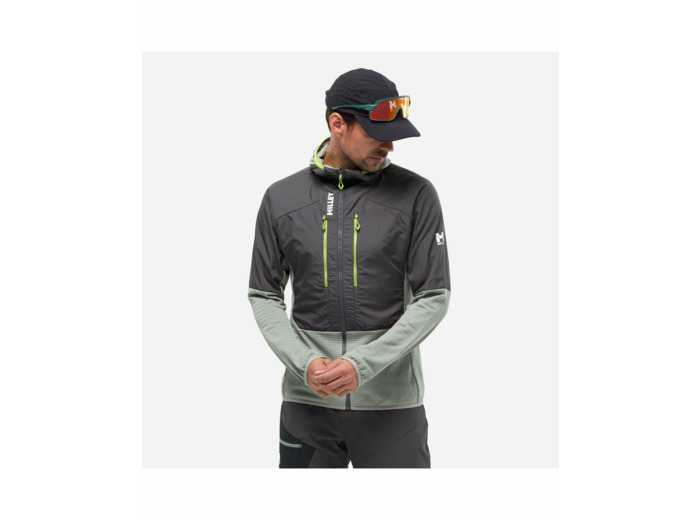Veste zip à capuche Homme PARMELAN HYBRID HOODIE M Gris