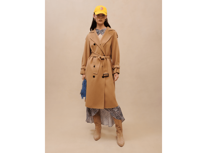 Manteau en laine camel