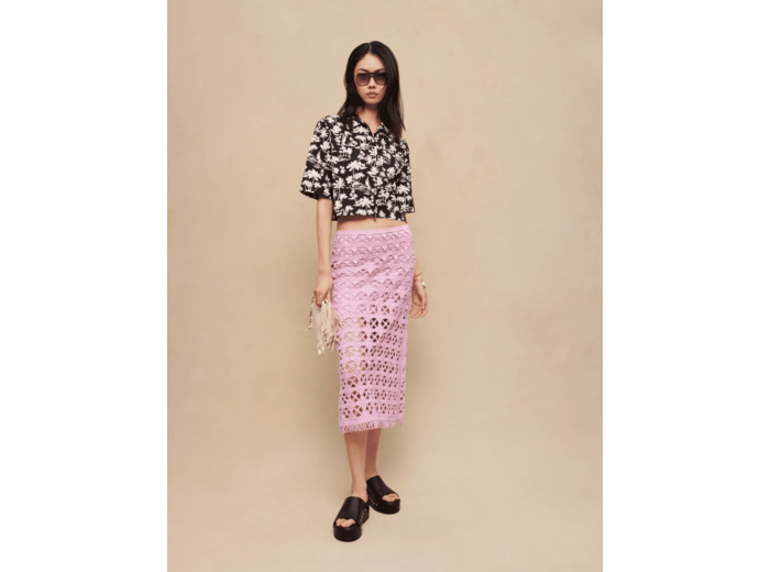 Chemise courte imprimé palmiers
