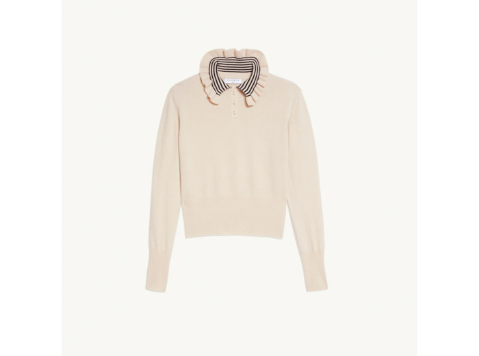 Pull en laine à col fantaisie