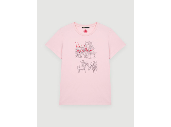 Tee-shirt en coton à sérigraphie Paris