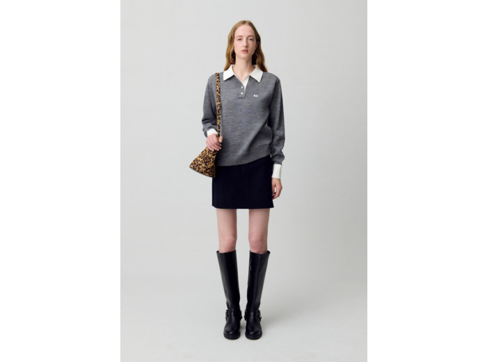 Pull polo maille fine