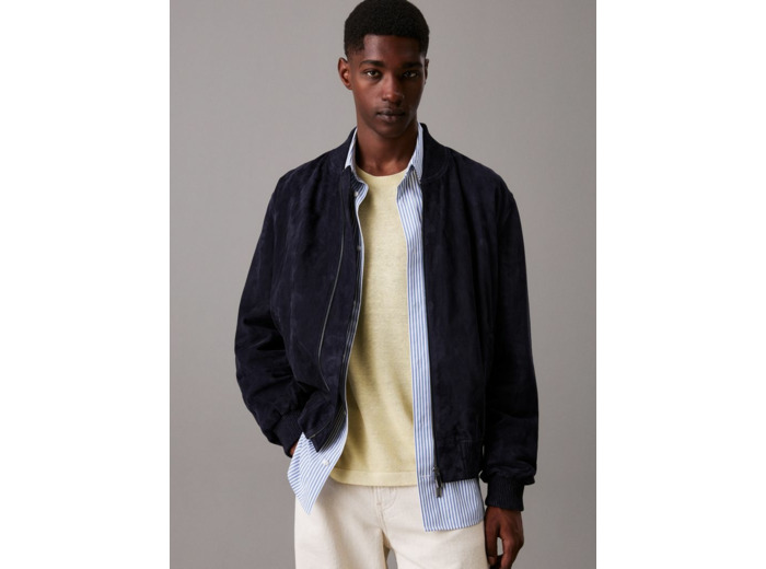VESTE BOMBER EN CUIR SUEDE