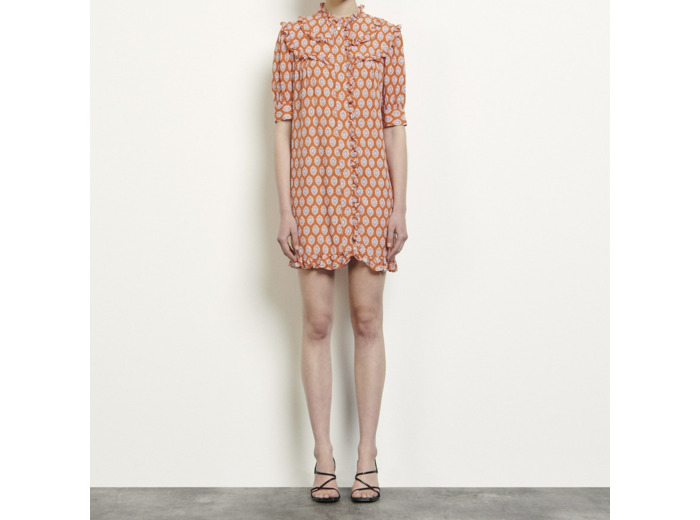 Robe courte imprimée avec volants