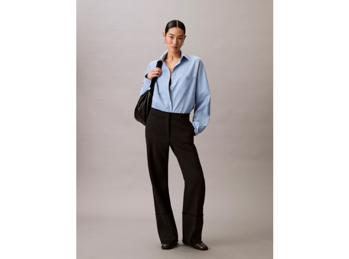PANTALONS EN GABARDINE À BORD BRUT