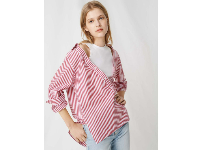 Top style chemise en trompe-l'œil