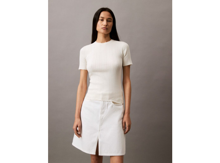 T-SHIRT SANS MANCHES EN COTON RIB