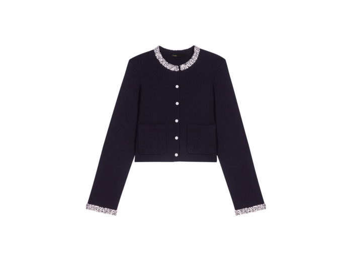 Cardigan à bords strassés