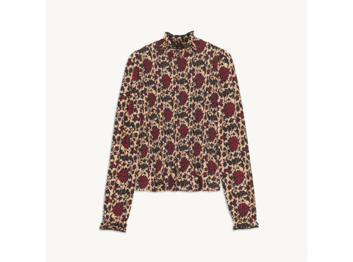 T-shirt imprimé smocké