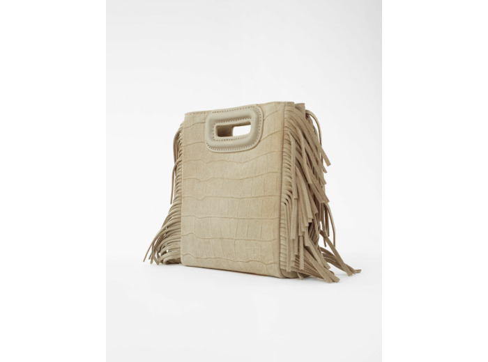 Sac M mini en suède embossé croco
