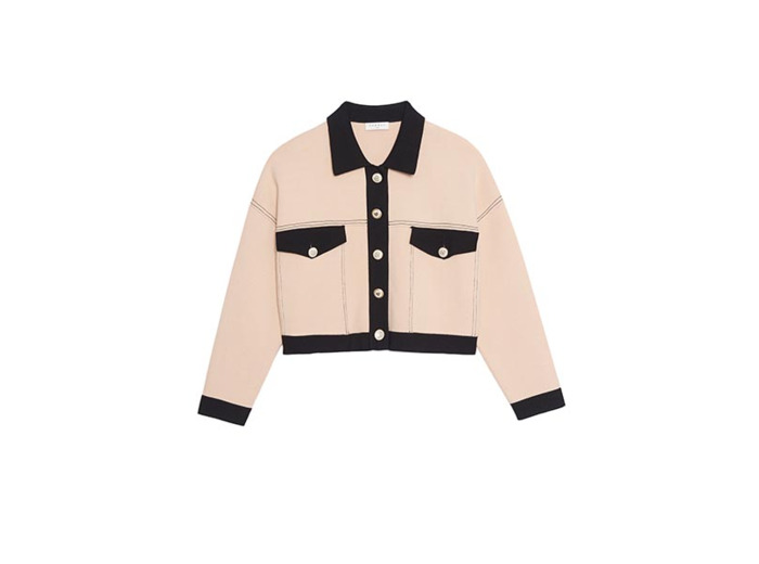 Cardi-coat bicolore