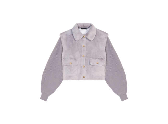 Veste fausse fourrure bi-matière