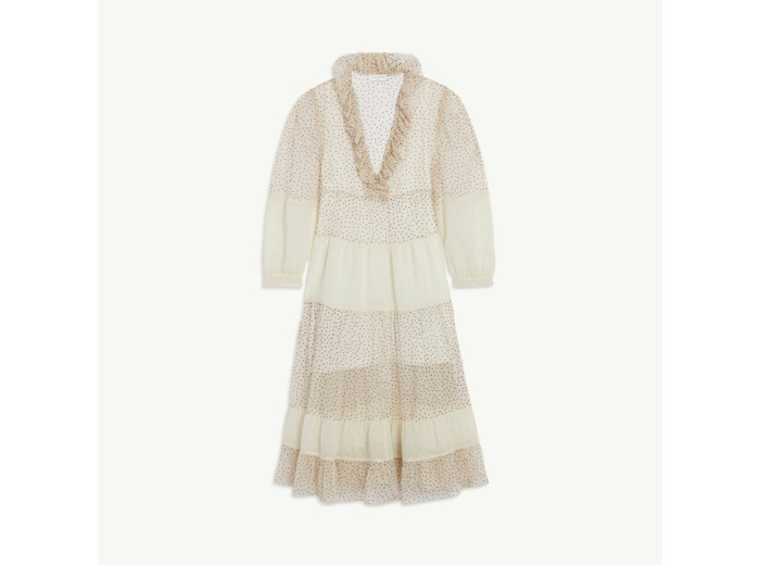 Robe longue vaporeuse à volants