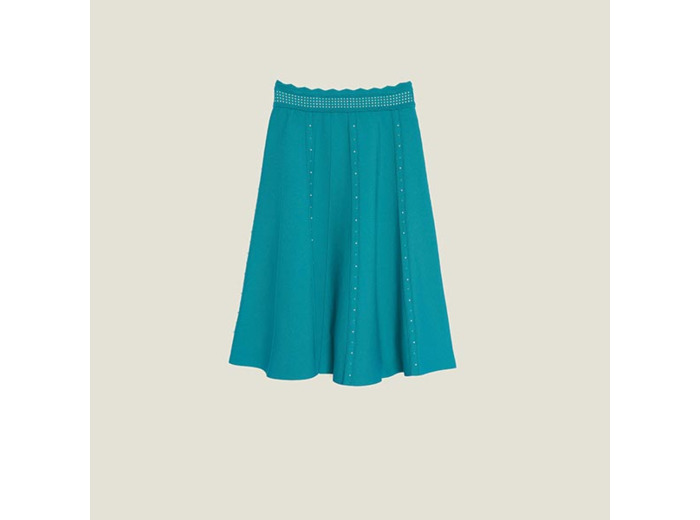 Jupe en maille ornée de perles