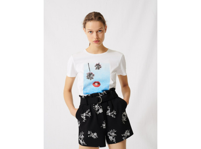 T-shirt blanc sérigraphié