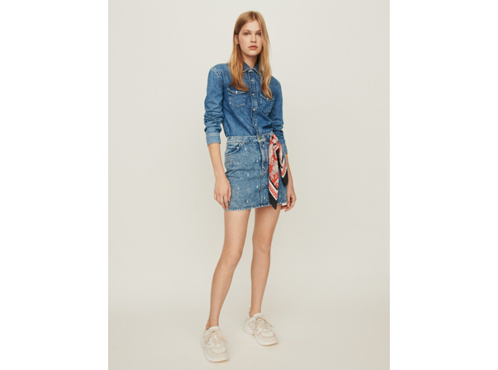 Robe chemise effet trompe l'œil