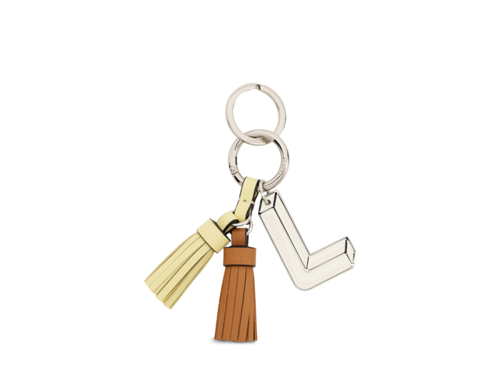Cuir Pompon - Porte-clés pompon duo - Cuir de vachette lisse et métal