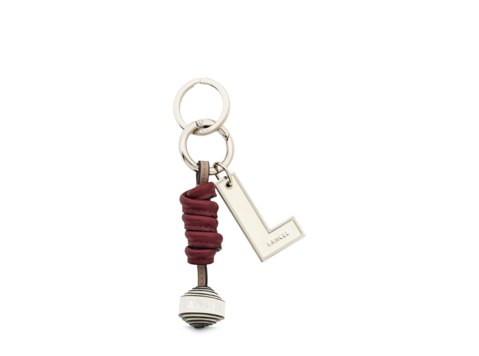 Cuir Pompon - Porte-clés pompon nœuds - Cuir de vachette lisse et métal