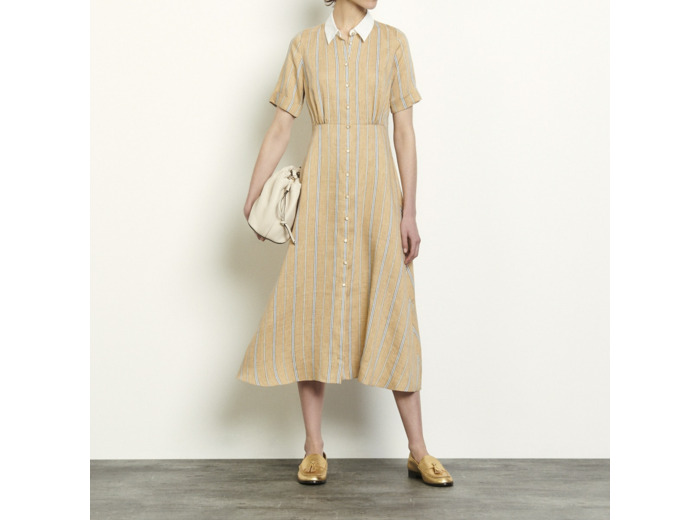 Robe chemise longue rayée