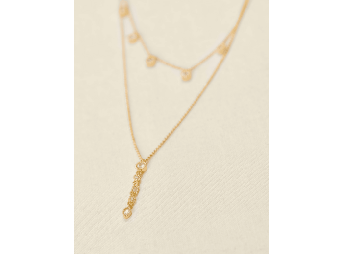 Collier double à strass
