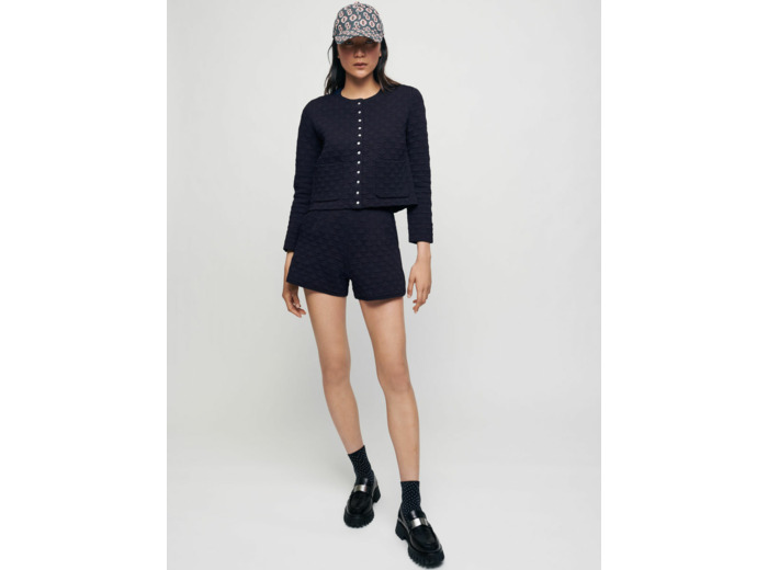 Cardigan matelassé à petits boutons