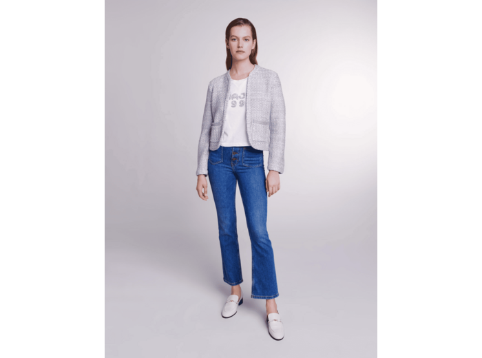 Cardigan en maille effet tweed