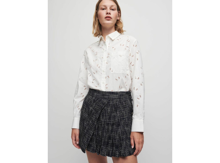 Chemise en popeline brodée et ajourée