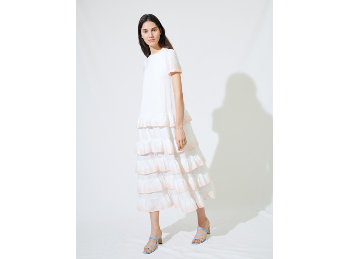 Robe à volants dégradée façon tie & dye