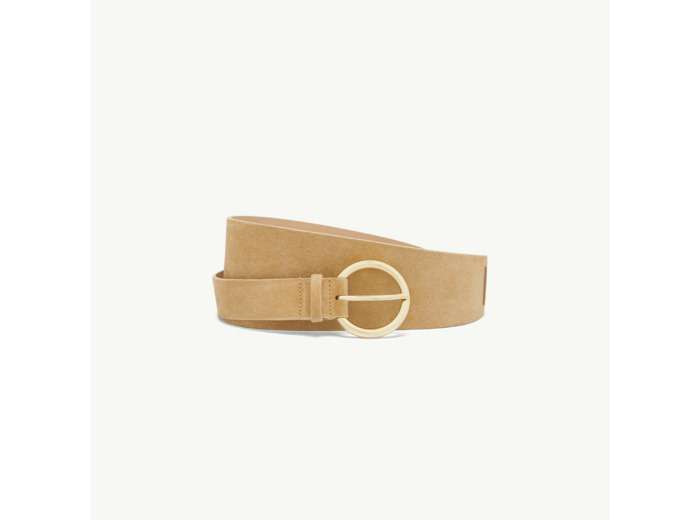 Ceinture double tour en croûte de cuir