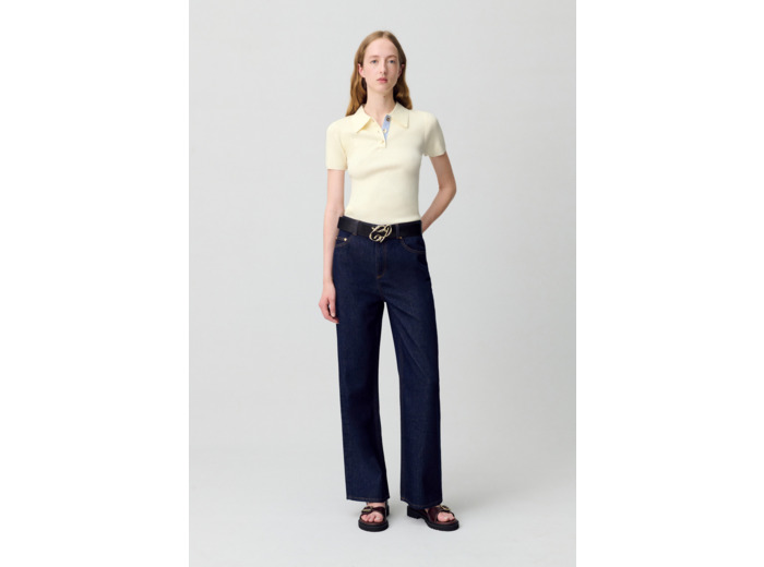 Top polo maille fine