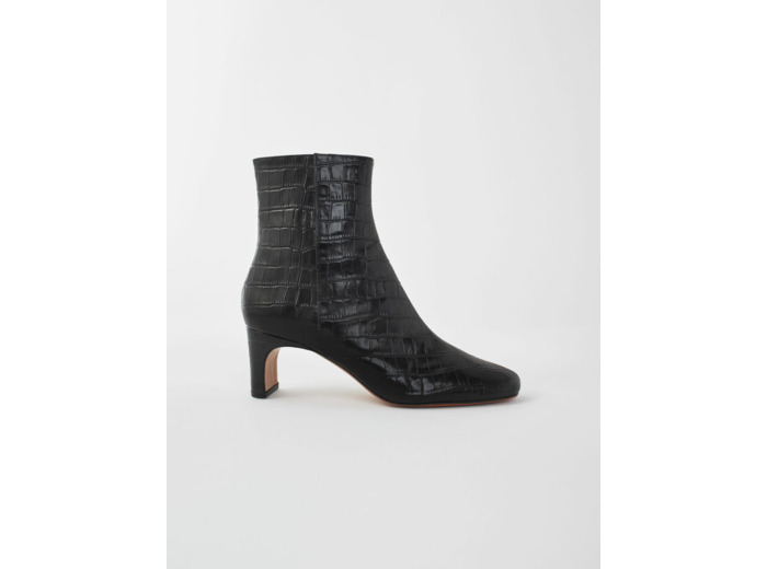 Bottines cuir embossé croco
