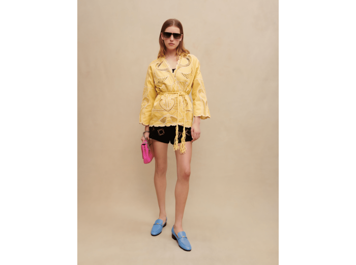 Veste kimono brodée